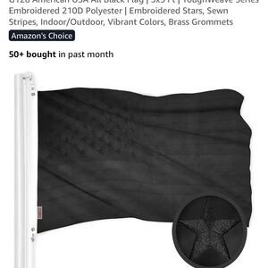 Black American Flag with Embroidered Stars